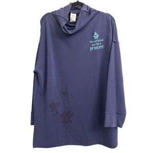 Disney Princess and the Frog Tiana Cowl neck Tunic Shirt Purple Oversized M